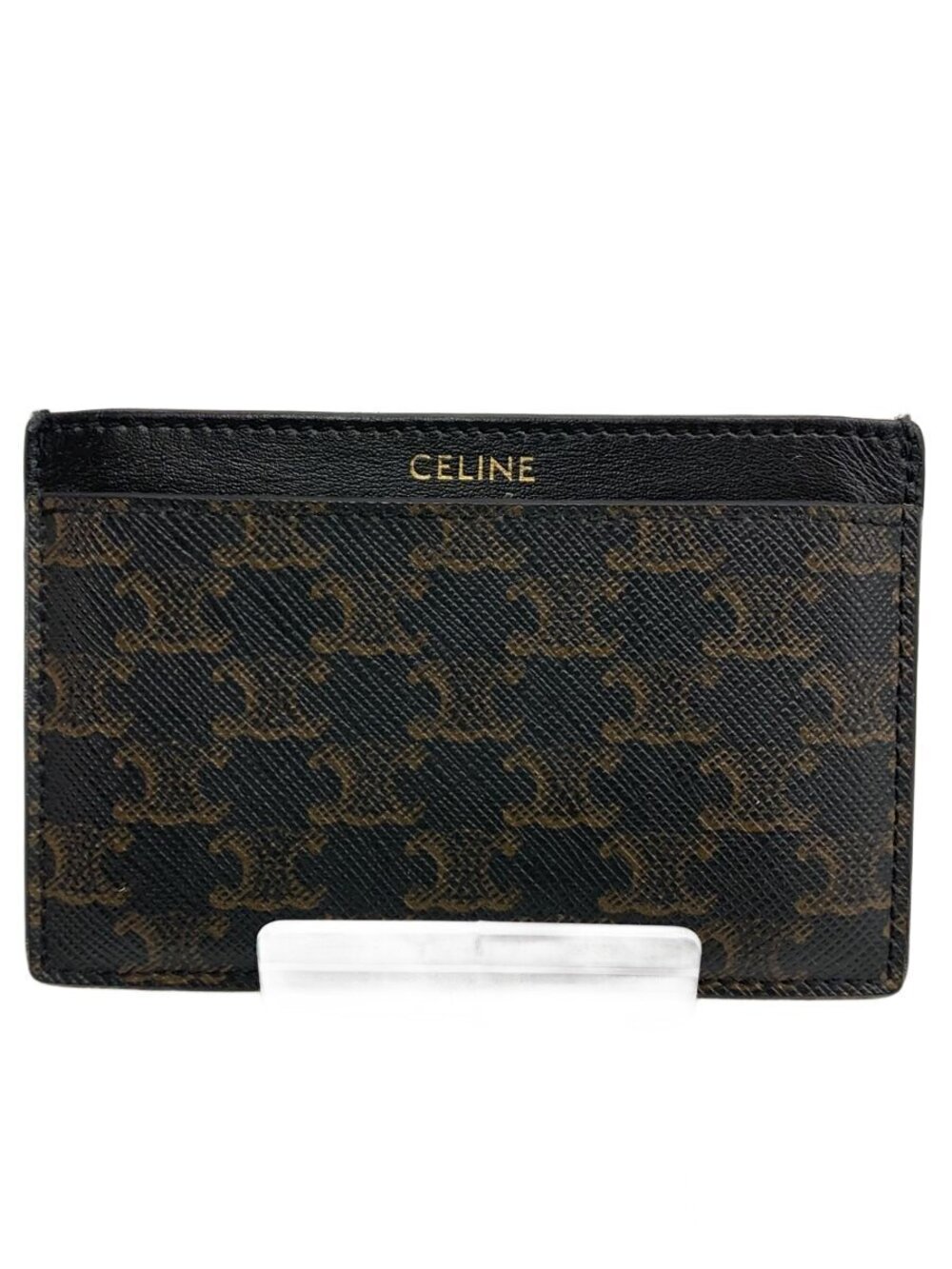 Celine Card Case Wallet Cowhide Leather Black